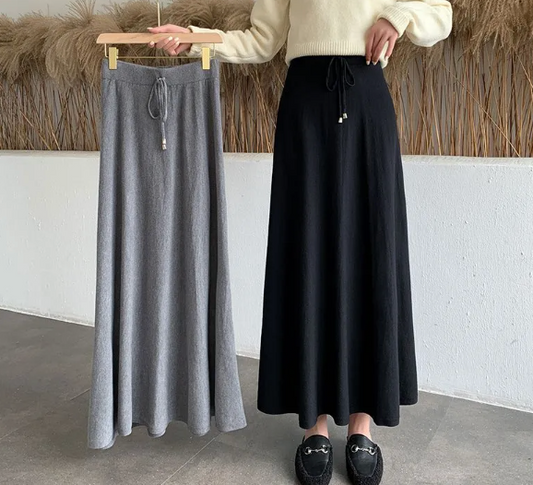 Knitted Mid Length Skirt