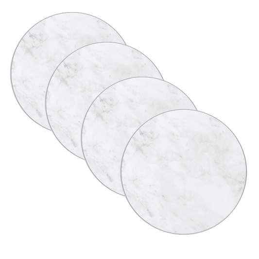 Lucite Marble Chargers Silver Border