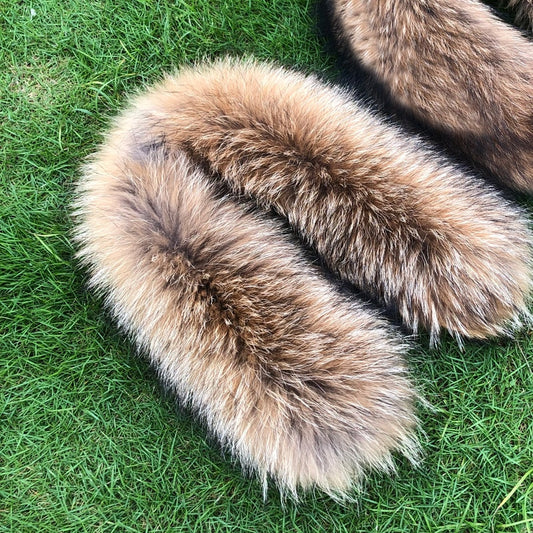 Natural Fox Racoon Fur Collar