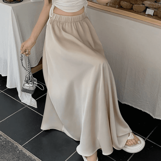 Elegant Satin Maxi Skirt