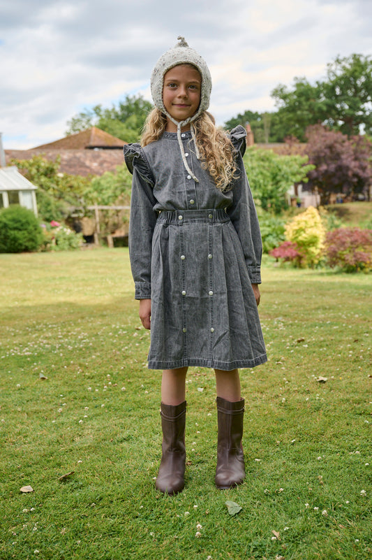 Grey Denim Girls Shirt