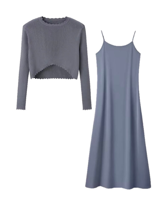 The Dahlia Set Blue Satin