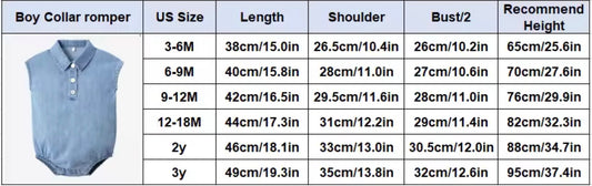 Boy Collar Romper - Blue Denim Collection