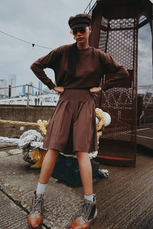 The Sweater x Pleat Skirt Set