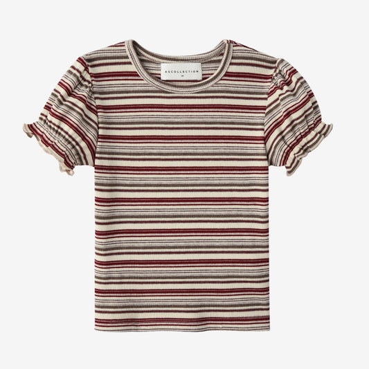 Girls Striped RibTee - Black Denim Collection