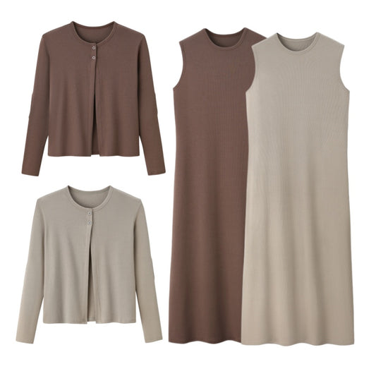 Ribbed Patch Sleeve Set