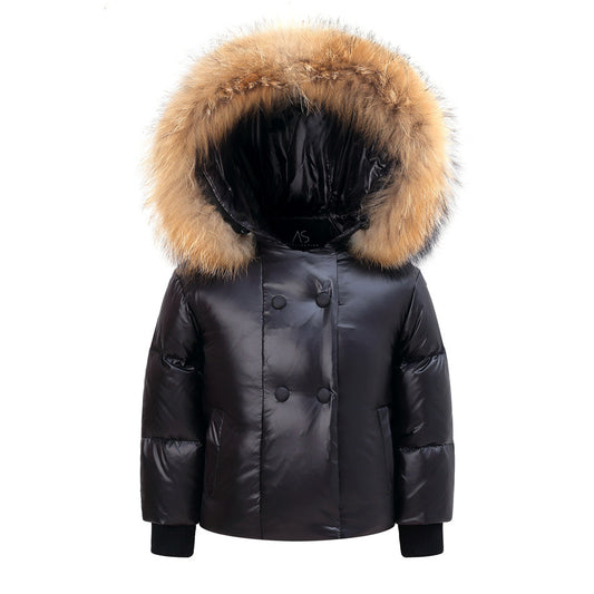 Black Button Down Coat - 3y