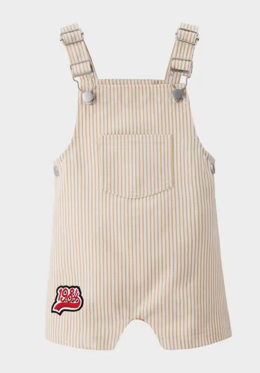 Beige Baby Dungaree- Atelier Collection