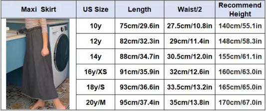 Girls Black Maxi Skirt - Black Denim Collection