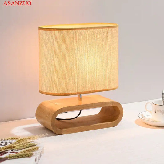 Wood Base Table Lamp