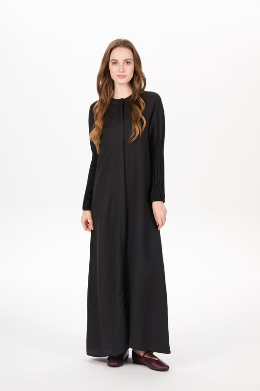 Ruched Linen Maxi