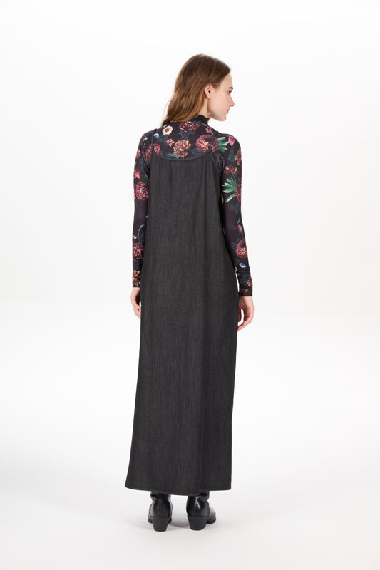 Black Denim Jumper Shirt Set