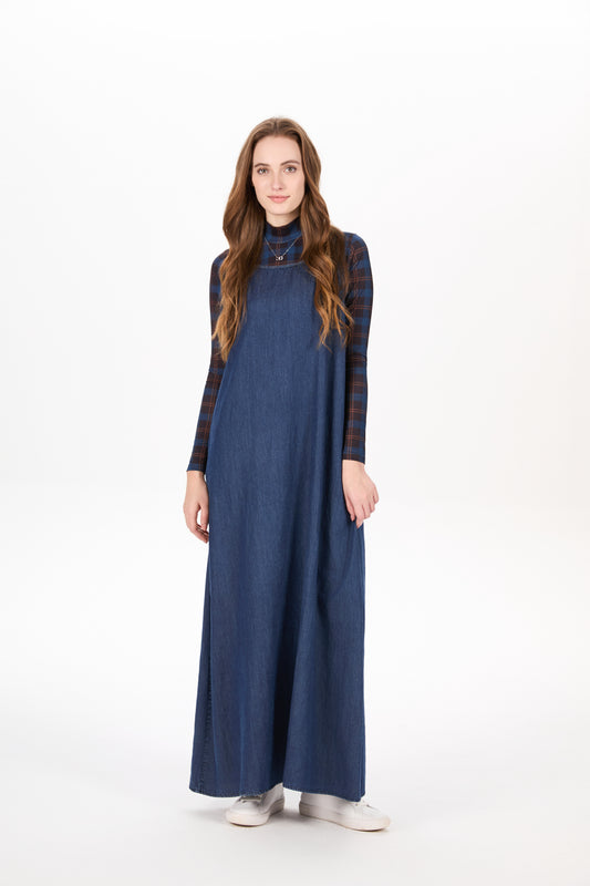 Dark Blue Denim Jumper Shirt Set