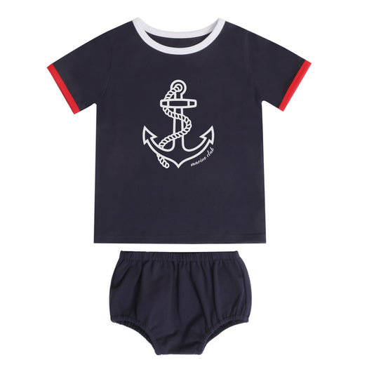 Baby Girls Navy 2pc Set - The Harbor Collection