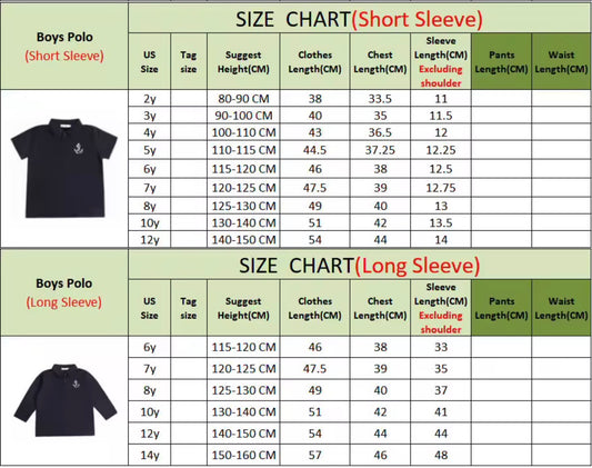 Boys Polo Shirt Navy Long Sleeves - The Harbor Collection