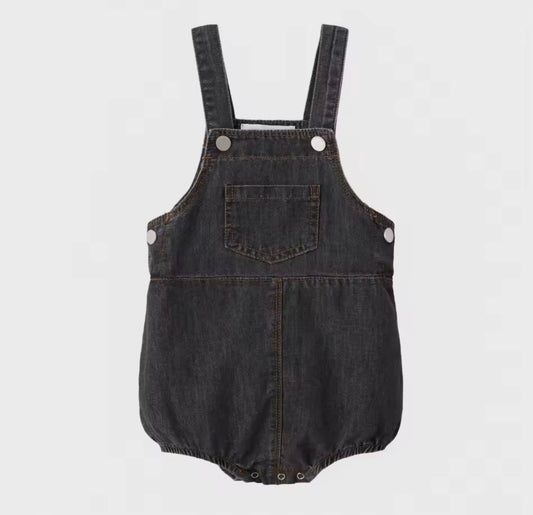 Baby Girl Romper- Black Denim Collection