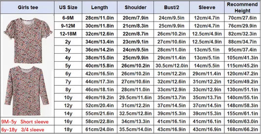 Floral Girls RibTee - Black Denim Collection