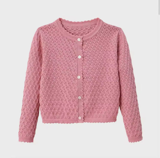 Knit Cardigan- Pink Pinstripe Collection