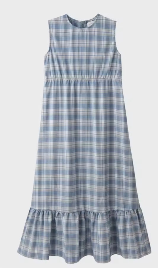 Teen Girl Maxi Plaid Dress Set