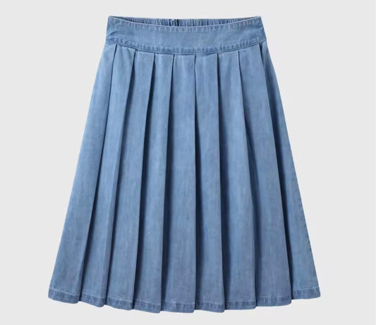 Girl Pleat Skirt- Blue Denim Collection