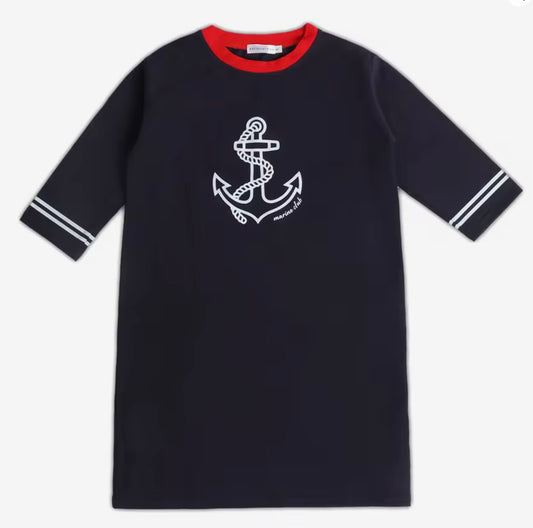 Girls Navy T-Shirt Dress- The Harbor Collection