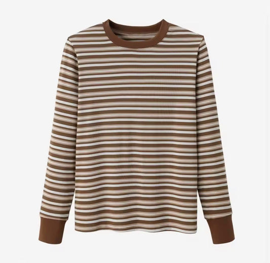 Striped Tee Collection Brown
