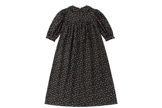 Girl Black Floral Print Robe (Full Robe)