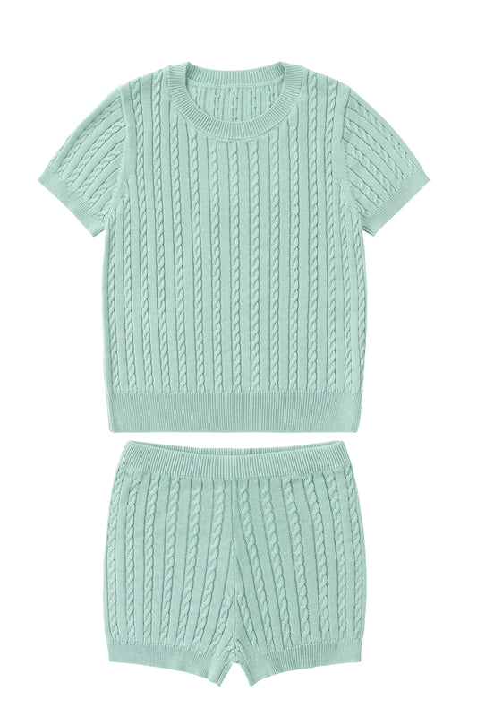 Baby Cableknit set (Green) - Gingham Collection