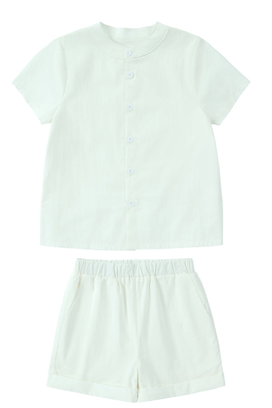 Boy Gingham Short (White) - Gingham Collection