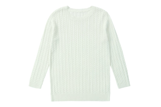 Boy Cableknit top (White ) - Gingham Collection