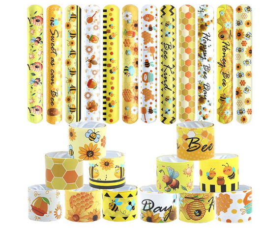 Bee Themed Slap Bracelets