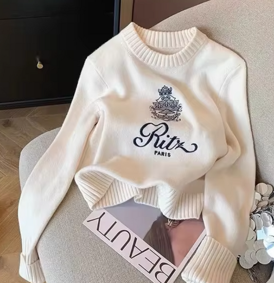 Embroidered Knit Pullover