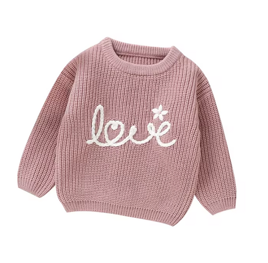 Pink Embroidery Pullover