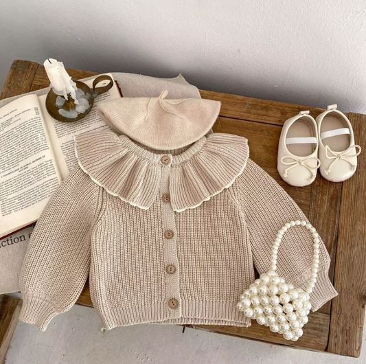 Ruffled Collar Cardigan