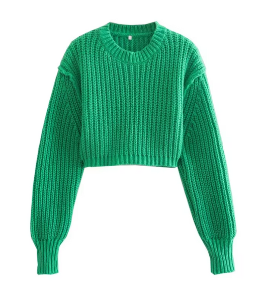 Cropped Knit Sweater