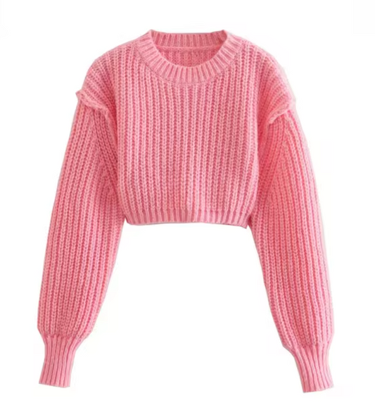 Cropped Knit Sweater