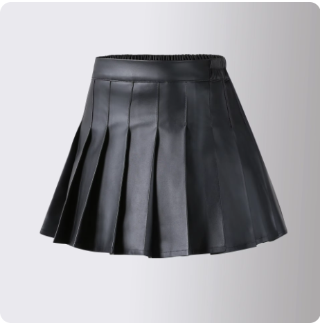 Leather Pleated Skirt