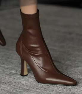 Leather heeled boots