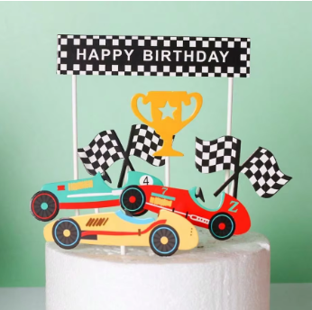 Racing Car Theme Cake Topper