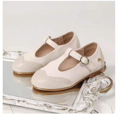 Beige T-Bar Shoes