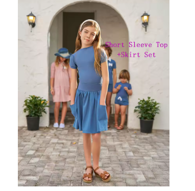 French Terry Blue Set SS