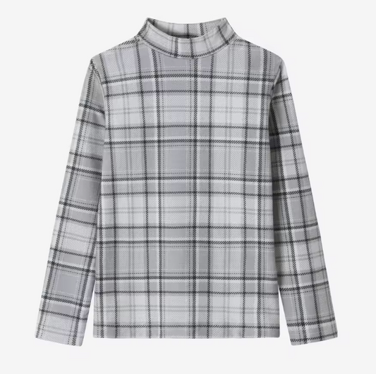 Plaid Mockneck