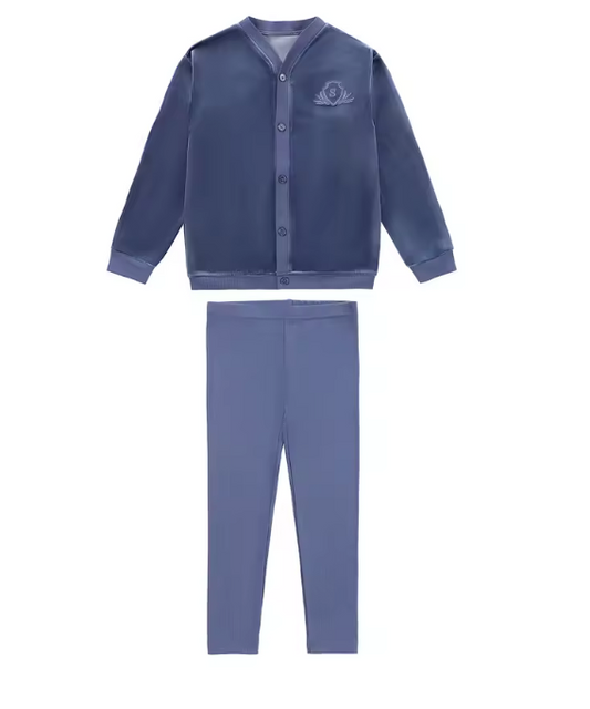 Blue Velour Loungewear