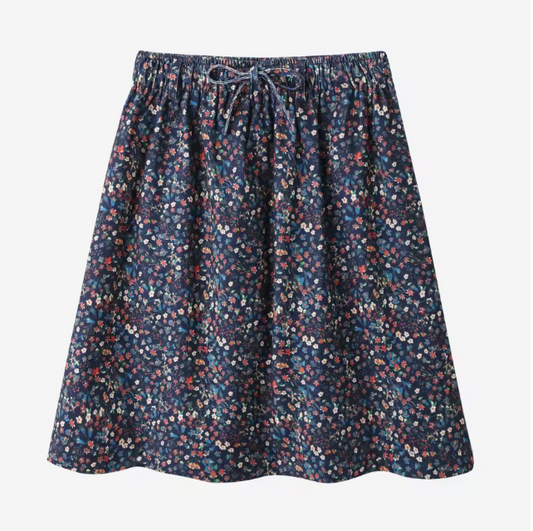 Print Corduroy Skirt