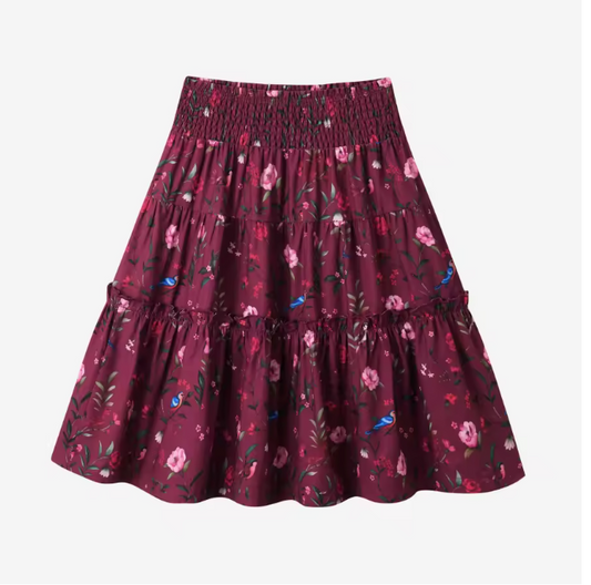Floral Burgundy Skirt