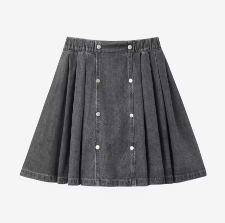 Grey Denim Skirt