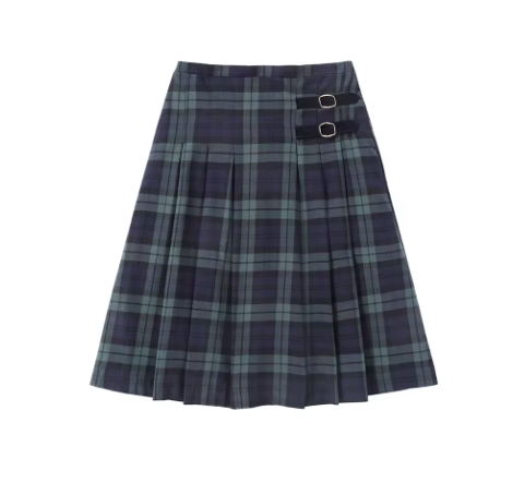Navy Plaid Skirt