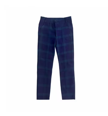 Navy Plaid Pants