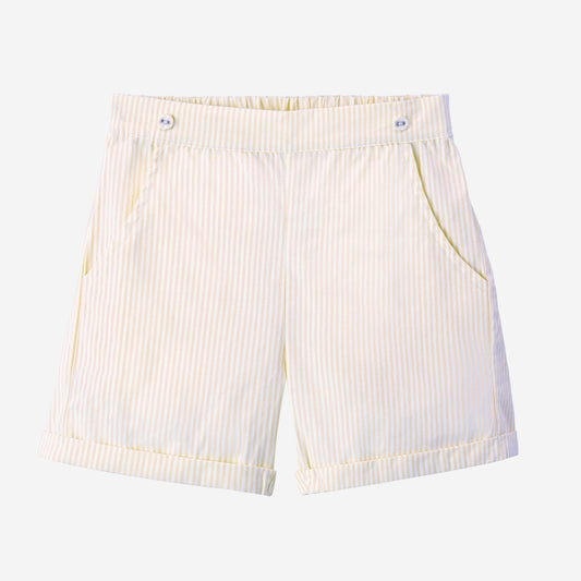 Butter Yellow Pinstripe Shorts