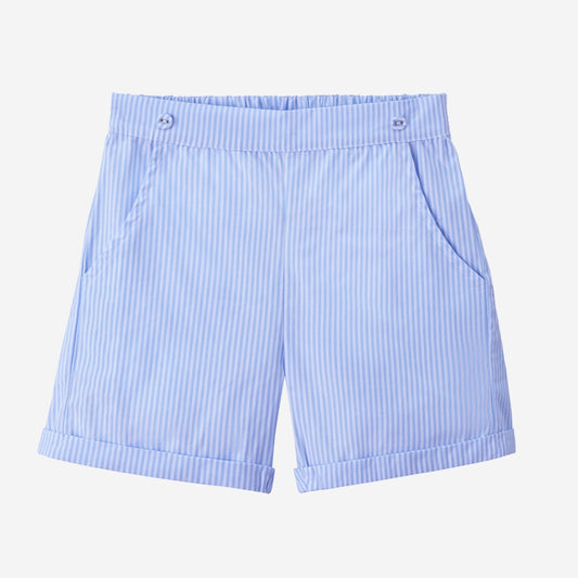 Blue Pinstripe Shorts